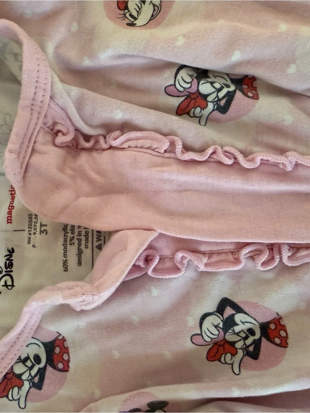 Magnetic Me Pink Minnie Mouse Ruffle-Front Pajama Set